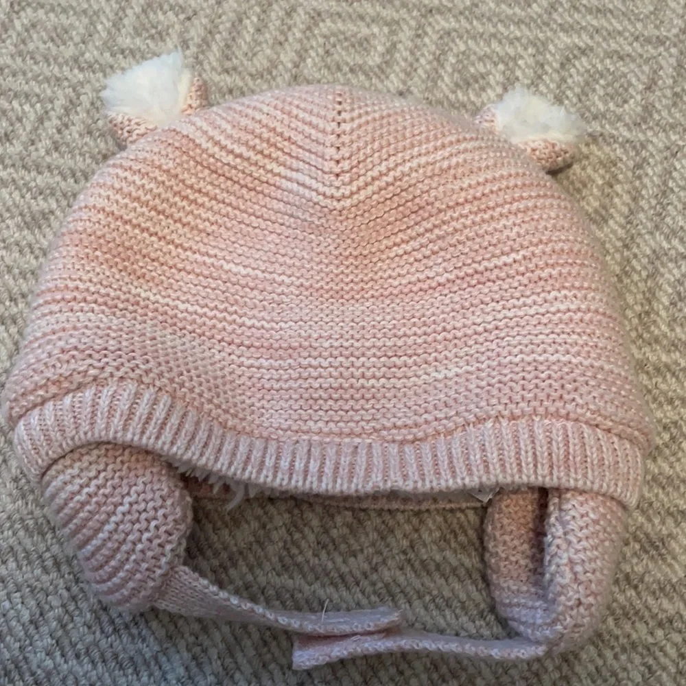Baby Gap Sherpa Lined pink and Cream Jacket and Hat 3-6M